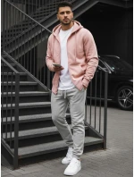 Pánská růžová mikina s kapucí FashionStreet BX4834