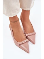 Lakované Sandály Na Jehlovém Podpatku S Mašlí Nude Naylna Lakované Sandály Na Jehlovém Podpatku S Mašlí Nude Naylna