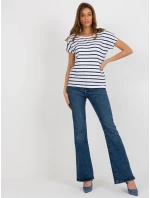 Dámská halenka RV TS 8568.76 bílá a tmavě modrá - FPrice