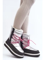 Dámské sněhule se stříbrným šněrováním