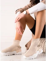 Zajímavé tenisky dámské hnědé bez podpatku Zajímavé tenisky dámské hnědé bez podpatku