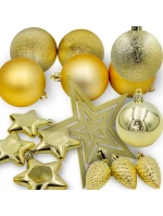 DEKORATIVNÍ PLASTOVÉ CETKY BEZPEČNÉ 40KS ZLATÁ SLÍDA