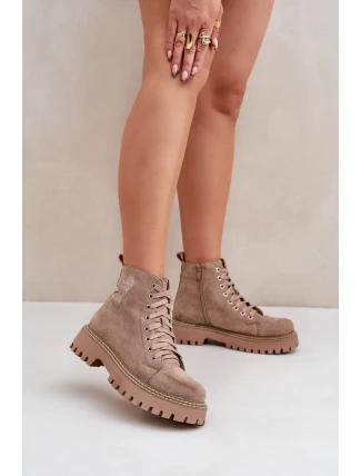 Dámské Botky S Lesklým Srdcem Tmavě Béžové Nariri