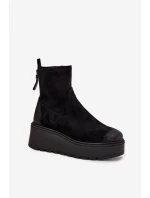 Dámské kotníkové boty na platformě Vinceza 58596 Černé