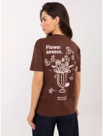 Tričko D12022AH02645V tmavě hnědé