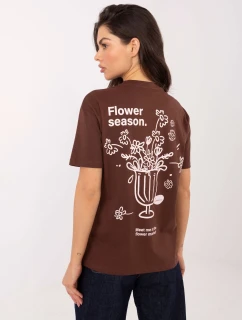 Tričko D12022AH02645V tmavě hnědé