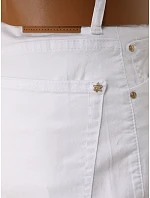 Dámské džíny s páskem UY2930 bílé  - FashionStreet