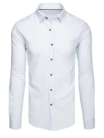 Pánská košile s dlouhým rukávem a jemným proužkem bílá FashionStreet DX2656