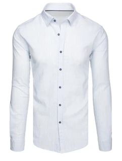 Pánská košile s dlouhým rukávem a jemným proužkem bílá FashionStreet DX2656