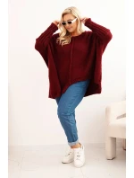 Svetr dámský Plus Size z akrylu s volným střihem a rukávem 3/4 fango Svetr dámský Plus Size z akrylu s volným střihem a rukávem 3/4 fango