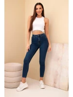 Dámský krátký žebrovaný top z bavlny s ozdobnými třásněmi bílá