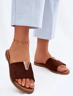 Dámské ploché s ozdobným detailem V Čokoládové Nelmira