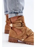 Dámské Kotníkové Boty Lu Boo Semišové s vykrojením Camel Rock Girl