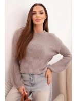 Svetr dámský z baby alpaky s bufkovými rukávy fango