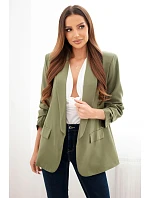 Elegantní sako s klopami světle khaki
