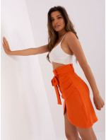 Oranžová zavinovací asymetrická sukně