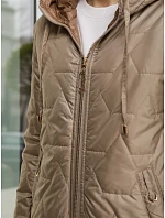 Dámská prošívaná bunda s kapucí béžová FashionStreet TY5547