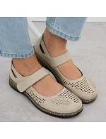 Dámská prolamovaná obuv na suchý zip béžová Unisoft 7026