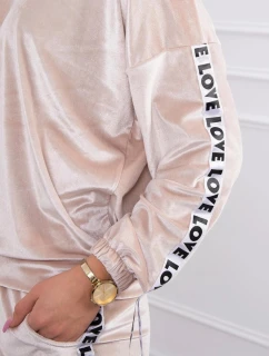 Láska béžová velurová sada