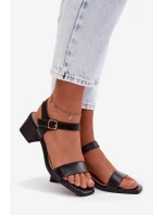 Dámské ekokůže sandály na klínu Černé Sabela