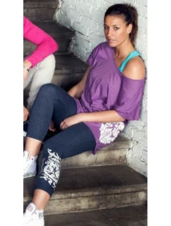 Dlouhé legíny LEONE LW1009/S16 tmavě modrá "S"