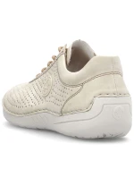 Dámské perforované béžové kožené polobotky Rieker 52546-60 Dámské perforované béžové kožené polobotky Rieker 52546-60