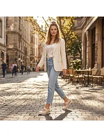 Dámská pohodlná prolamovaná obuv Rieker N4299-60 na suchý zip v béžové barvě Dámská pohodlná prolamovaná obuv Rieker N4299-60 na suchý zip v béžové barvě