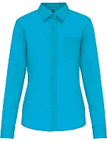Kariban K 549 Popelínová halenka "Jessica" s dlouhým rukávem 20.K549 bright turquoise Kariban K 549 Popelínová halenka "Jessica" s dlouhým rukávem 20.K549 bright turquoise