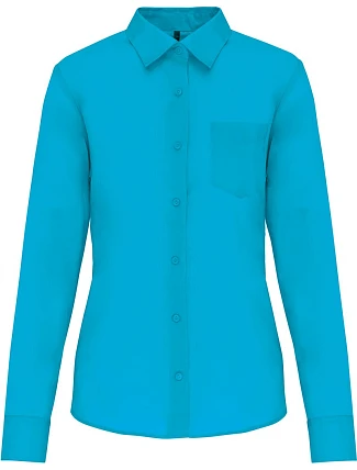 Kariban K 549 Popelínová halenka "Jessica" s dlouhým rukávem 20.K549 bright turquoise Kariban K 549 Popelínová halenka "Jessica" s dlouhým rukávem 20.K549 bright turquoise