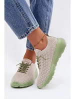 Materiálové Dámské Sportovní Boty Béžové Helinae