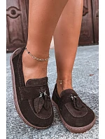 Mokasiny Barefoot z přírodního semiše Zazoo 10220 Hnědé Mokasiny Barefoot z přírodního semiše Zazoo 10220 Hnědé