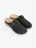 Pohodlné  nazouváky černé dámské na plochém podpatku