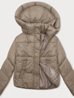 Béžová krátká dámská zimní péřová bunda J Style (16M9188-62)