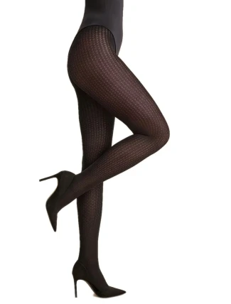 Punčocháče zimní 127 Celest black plus - GABRIELLA