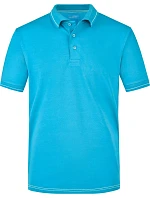 Daiber JN 569 Pánské žerzejové elastické polo 02.0569 aqua/white