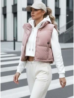 Dámská prošívaná růžová vesta FashionStreet TY5199 Dámská prošívaná růžová vesta FashionStreet TY5199