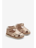 Dětské Vzorované Sandálky Na Suchý Zip Zlaté Maellita