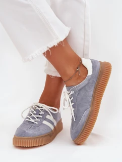 Semišové dámské sneakersy na platformě modré Marisae