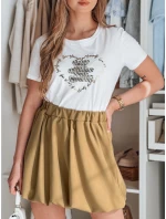 Dámská mini sukně PUFFELLA hnědá FashionStreet CY0499