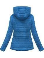 Světle modrá bunda s asymetrickým zipem (DL015)