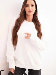 Dámská mikina s kapucí a klokankou z bavlny bílá