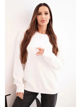 Dámská mikina s kapucí a klokankou z bavlny bílá