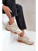 Dámské Kožené Tenisky Big Star OO274A315 Hi-Poly System Béžové Dámské Kožené Tenisky Big Star OO274A315 Hi-Poly System Béžové