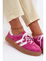 Dámské semišové tenisky na platformě fuchsiové Marisae