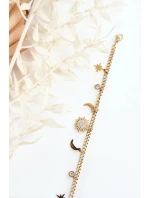 Módní zlatý náramek s měsícem a sluncem