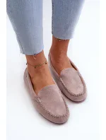 Dámské eko semišové mokasíny, fialová Amrutia