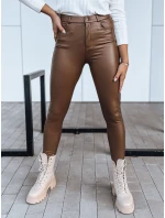 Dámské kožené kalhoty TOURMALIN tmavě hnědé FashionStreet UY1718
