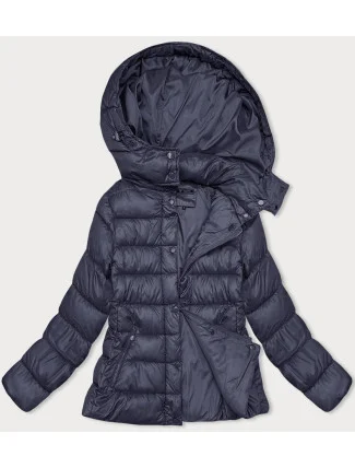 Tmavě modrá dámská prošívaná zimní bunda s kapucí (YP-22075-2) Tmavě modrá dámská prošívaná zimní bunda s kapucí (YP-22075-2)