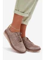 Kožené dámské tenisky s perforací Sergio Leone SP-002 šedé