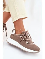 Dámské kožené semišové tenisky Hnědé Bemela